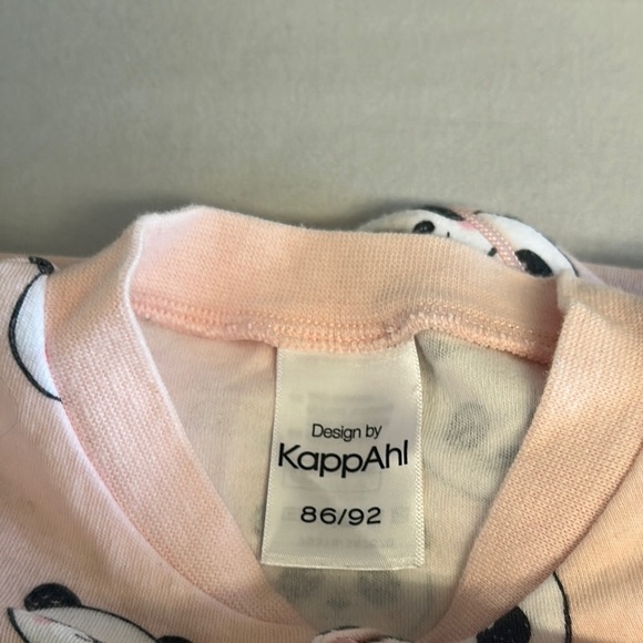 Kappa - set of 2 Pink and Gray Panda Pajama/sleepers - footless - Picture 2 of 4